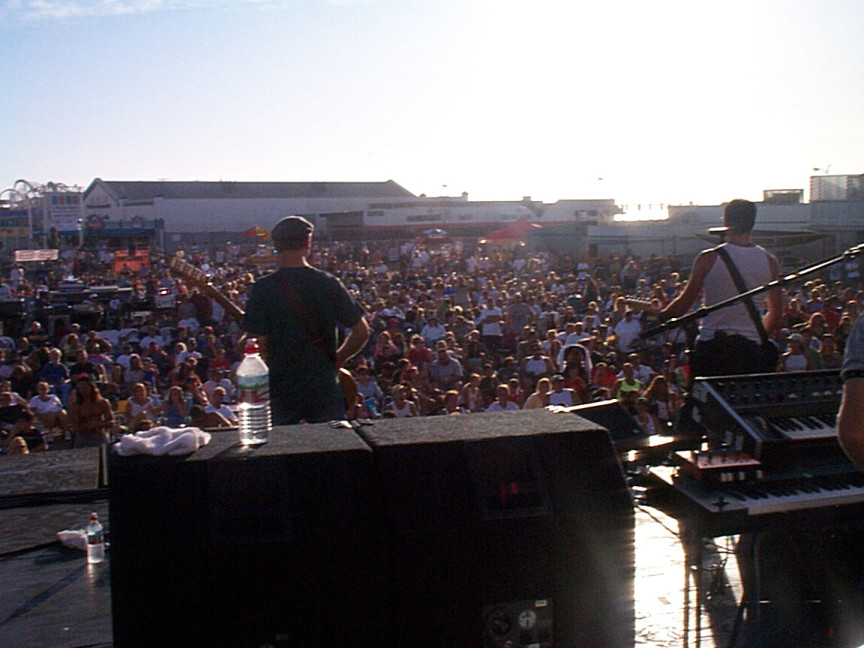 A crowd of people at a concert.