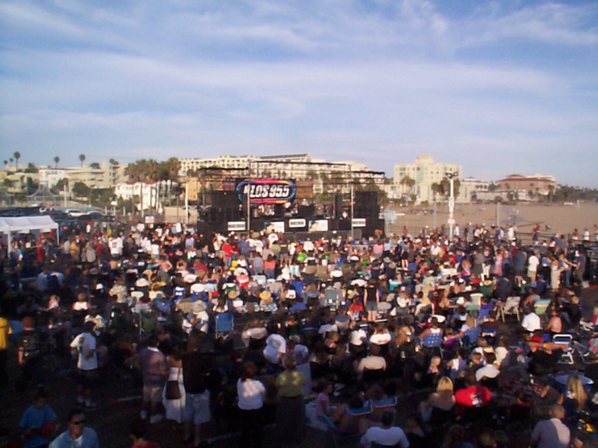 A crowd of people at a concert.
