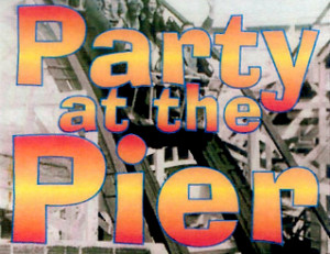 A picture of the party at the pier logo.